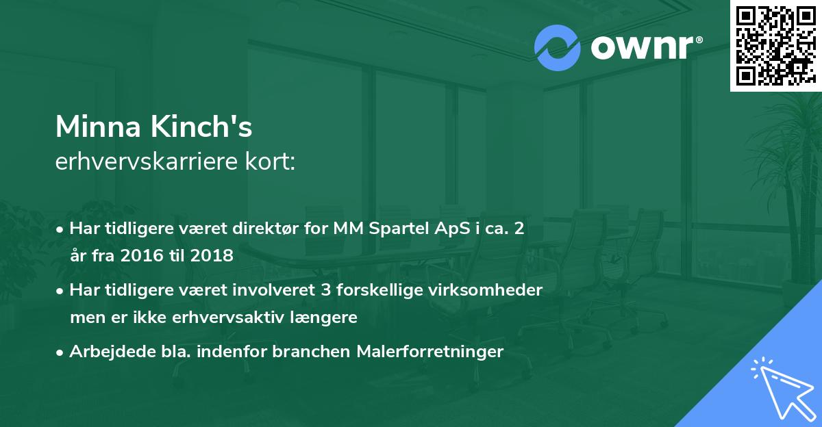 Minna Kinch's erhvervskarriere kort
