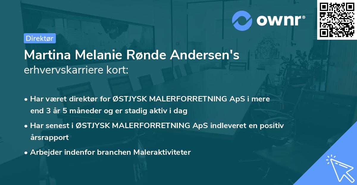 Martina Melanie Rønde Andersen's erhvervskarriere kort