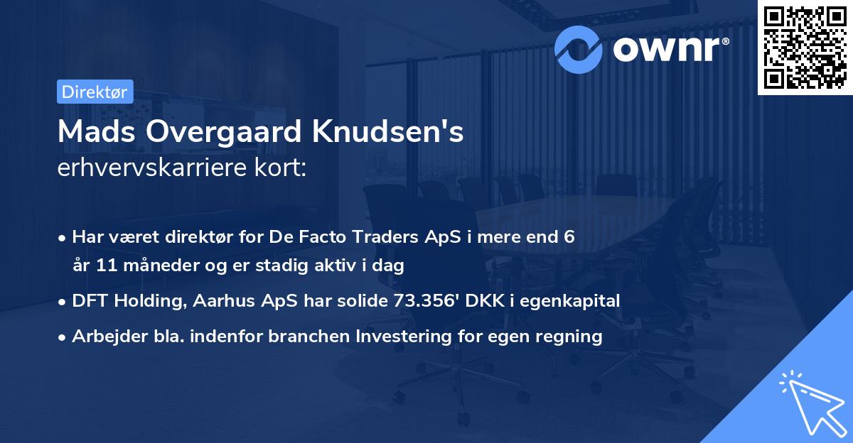 Mads Overgaard Knudsen's erhvervskarriere kort
