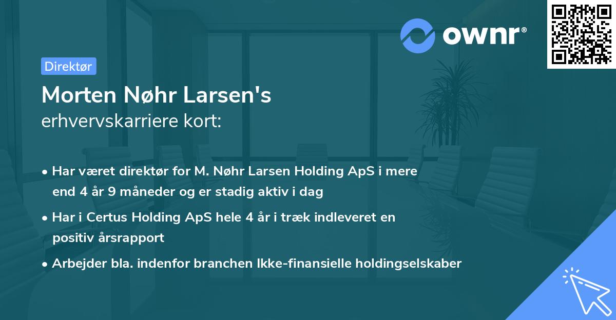 Morten Nøhr Larsen's erhvervskarriere kort