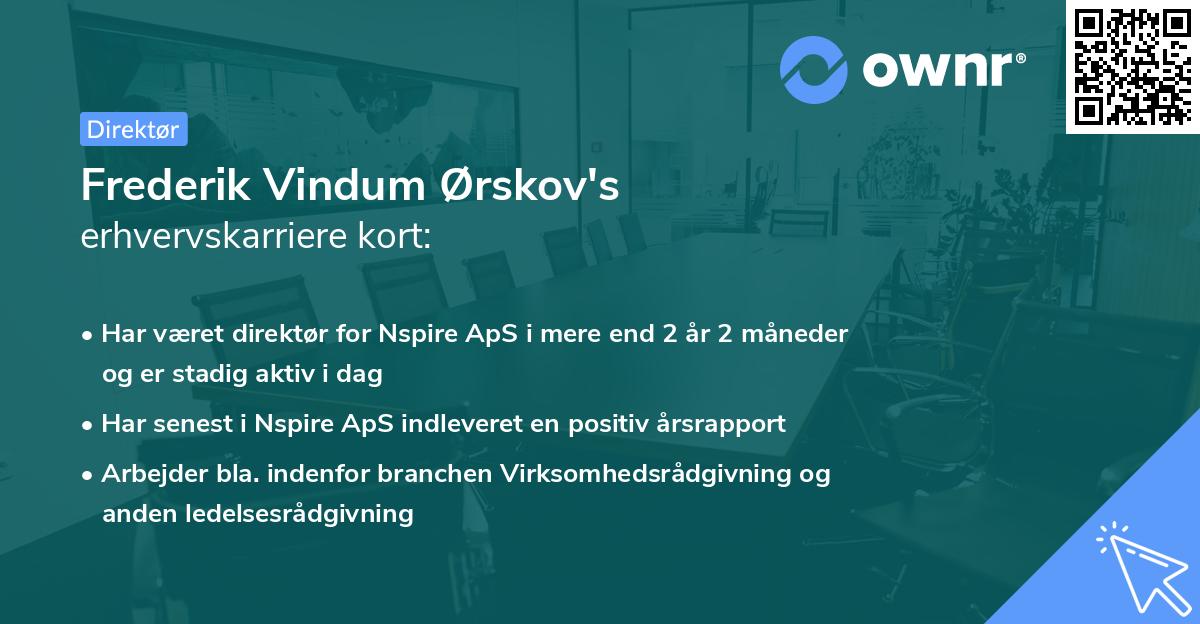 Frederik Vindum Ørskov's erhvervskarriere kort