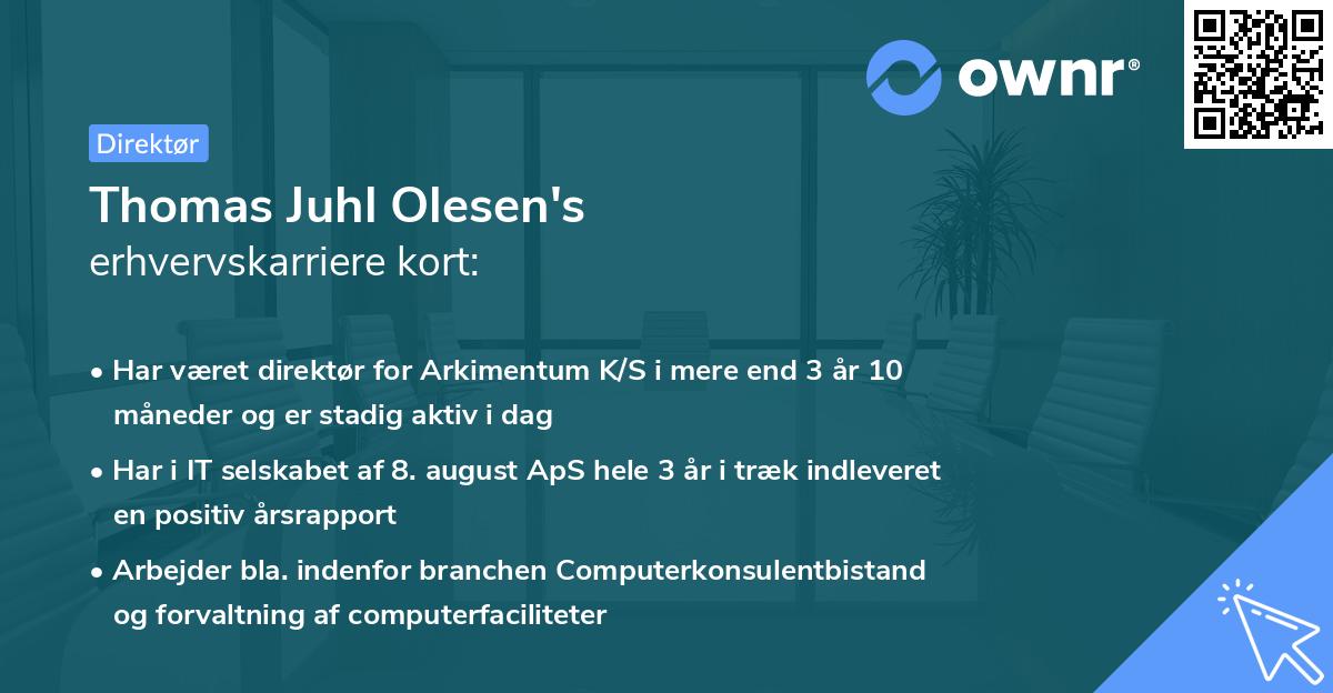 Thomas Juhl Olesen's erhvervskarriere kort