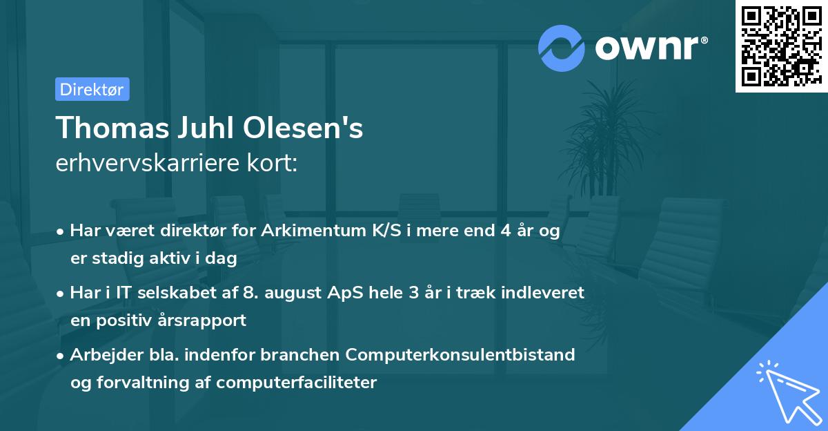 Thomas Juhl Olesen's erhvervskarriere kort