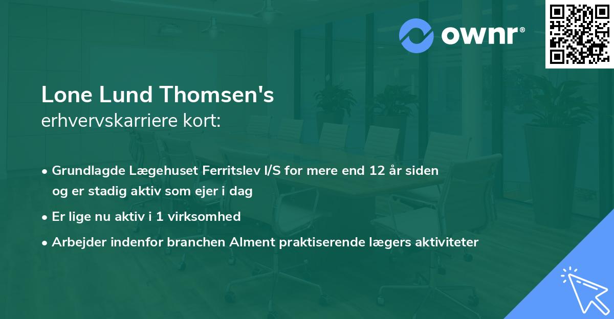 Lone Lund Thomsen's erhvervskarriere kort