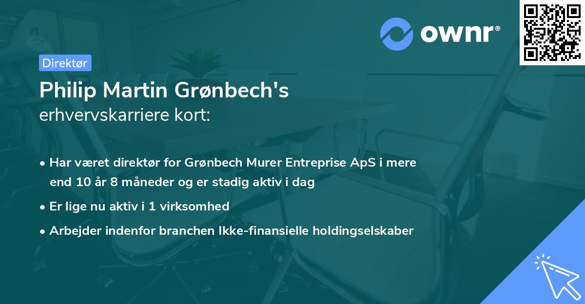 Philip Martin Grønbech's erhvervskarriere kort