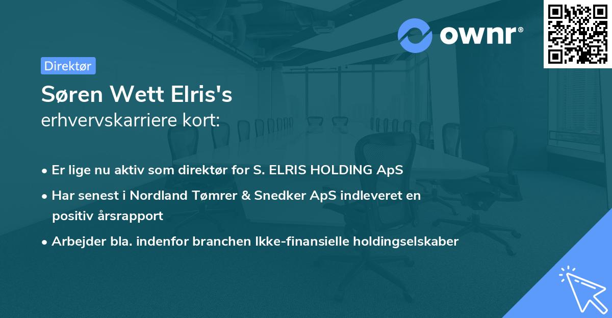 Søren Wett Elris's erhvervskarriere kort