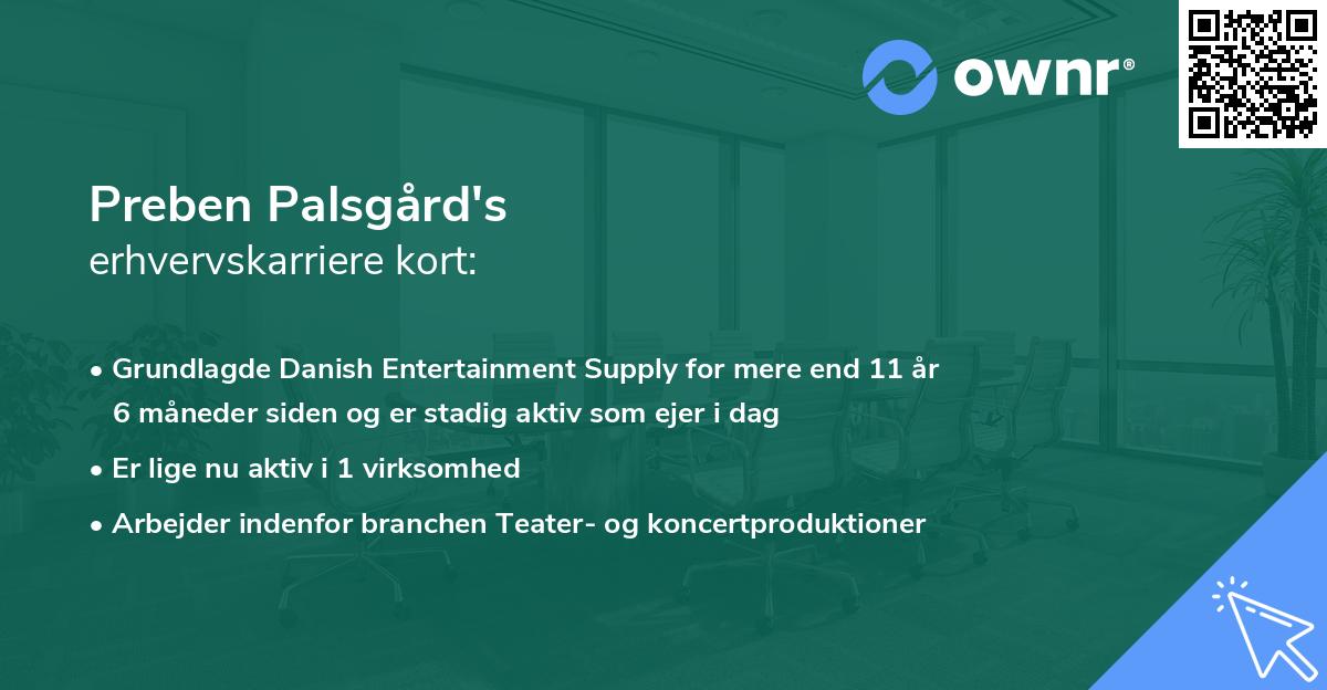 Preben Palsgård's erhvervskarriere kort