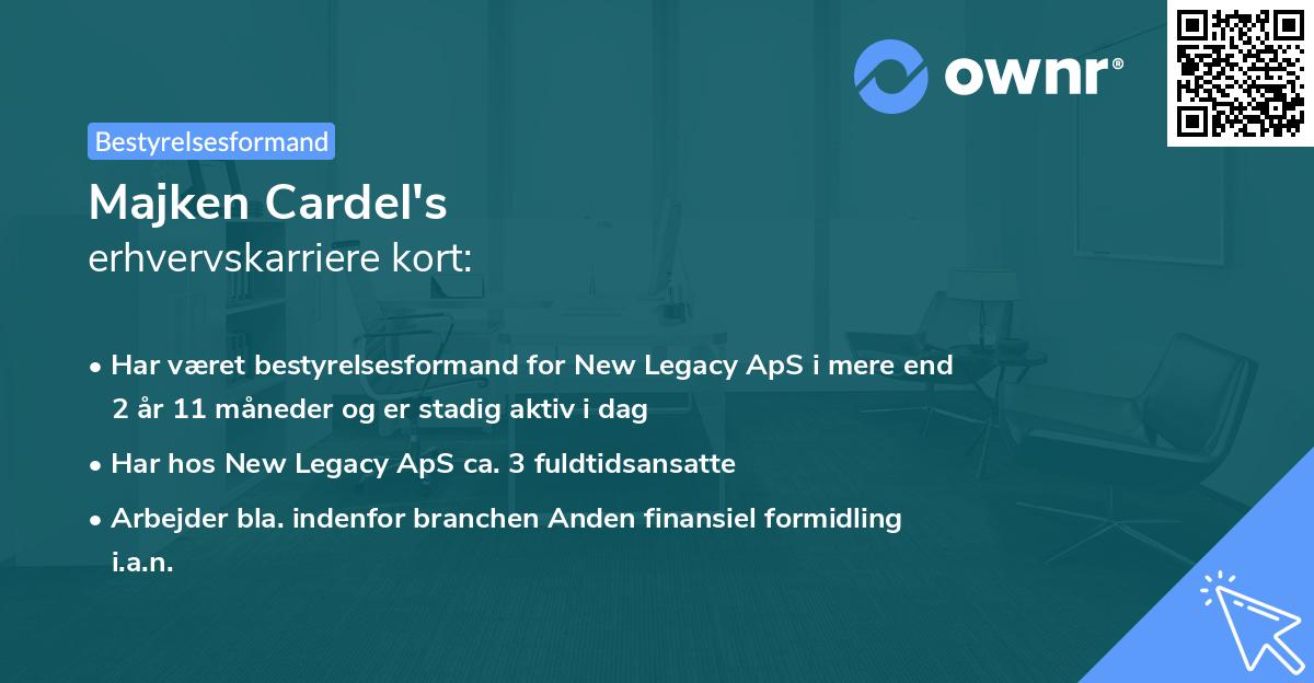 Majken Cardel's erhvervskarriere kort