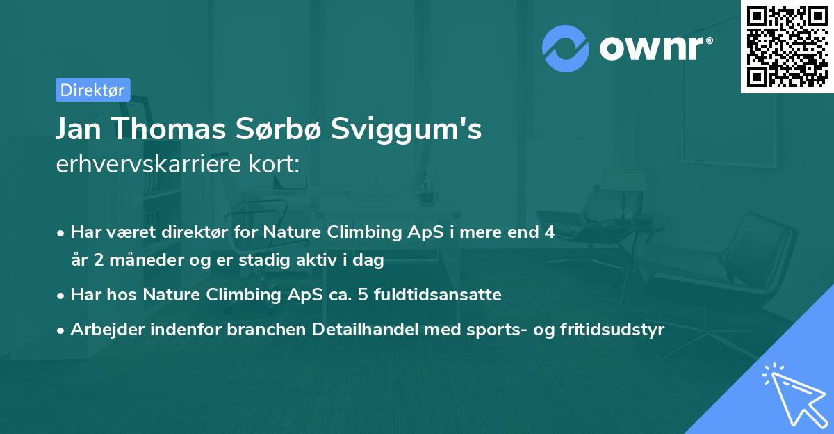 Jan Thomas Sørbø Sviggum's erhvervskarriere kort