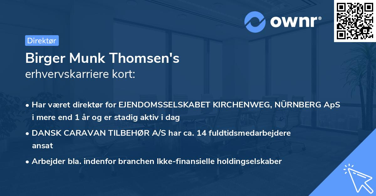 Birger Munk Thomsen's erhvervskarriere kort