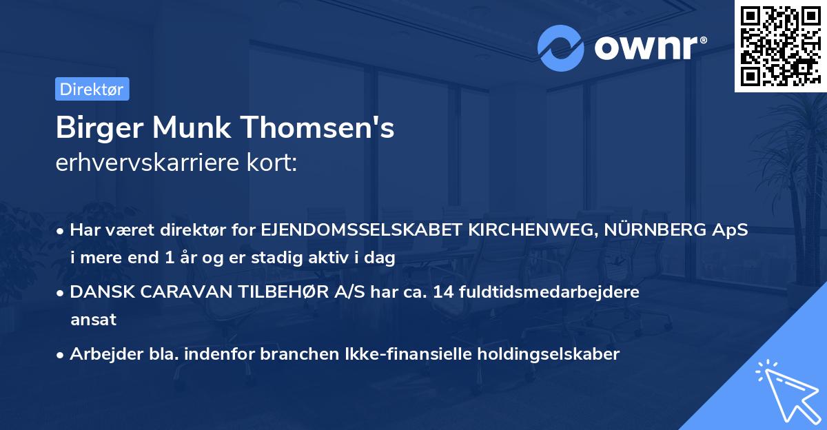Birger Munk Thomsen's erhvervskarriere kort