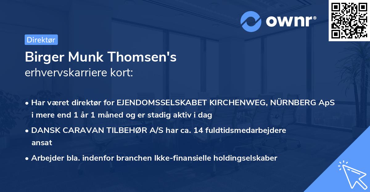 Birger Munk Thomsen's erhvervskarriere kort