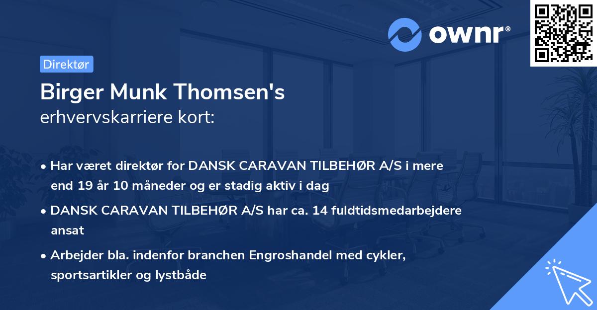 Birger Munk Thomsen's erhvervskarriere kort