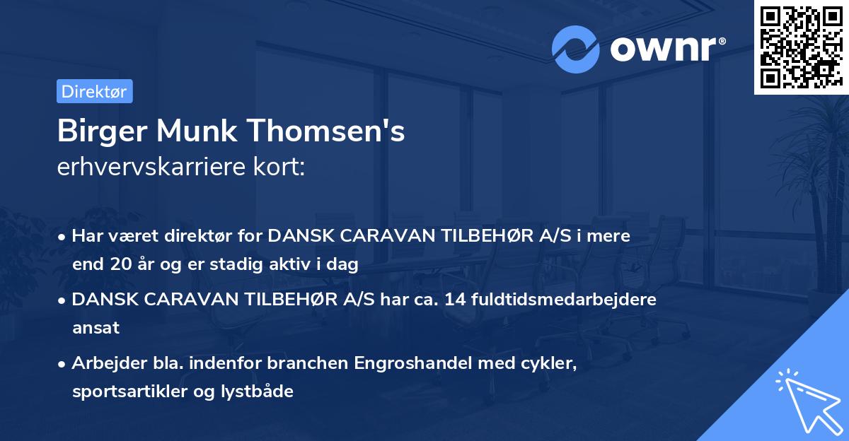 Birger Munk Thomsen's erhvervskarriere kort