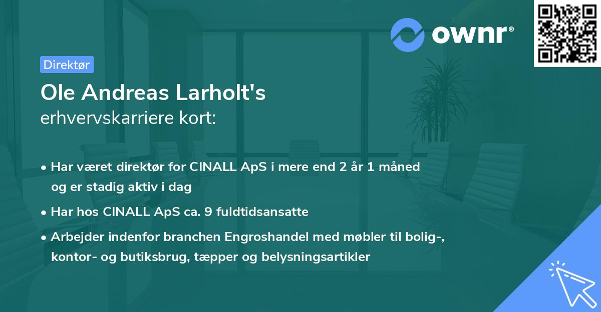 Ole Andreas Larholt's erhvervskarriere kort