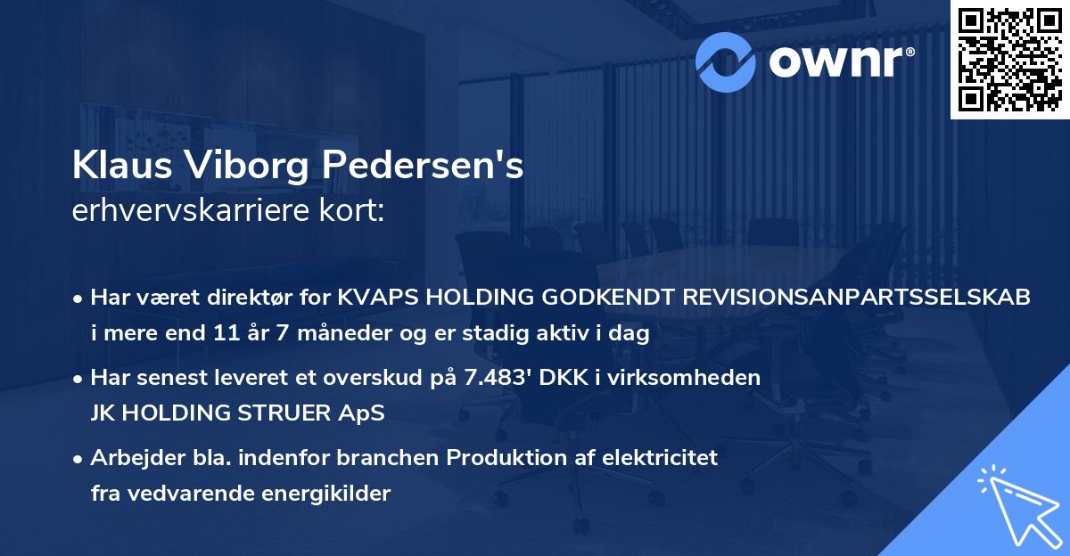 Klaus Viborg Pedersen's erhvervskarriere kort