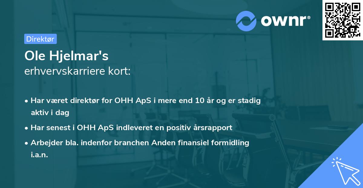Ole Hjelmar's erhvervskarriere kort
