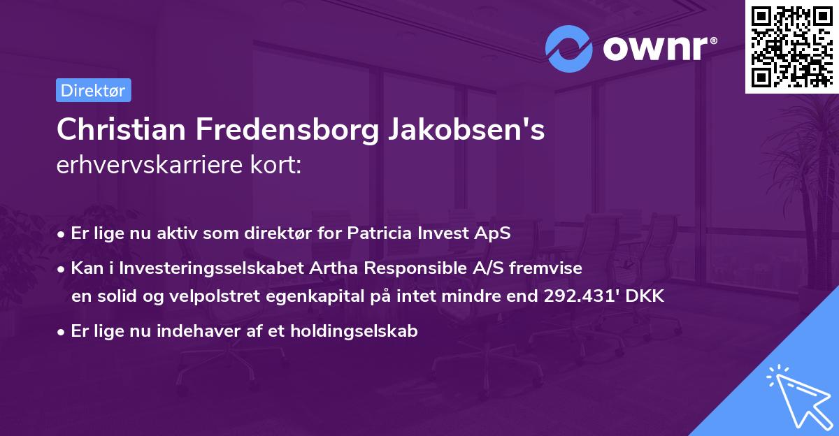 Christian Fredensborg Jakobsen's erhvervskarriere kort