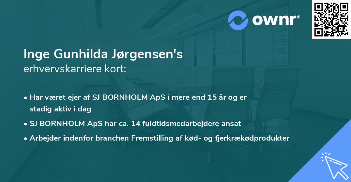 Inge Gunhilda Jørgensen's erhvervskarriere kort