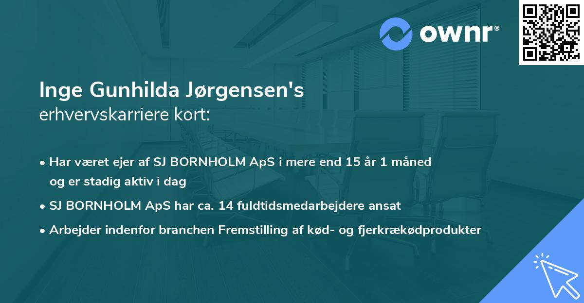 Inge Gunhilda Jørgensen's erhvervskarriere kort