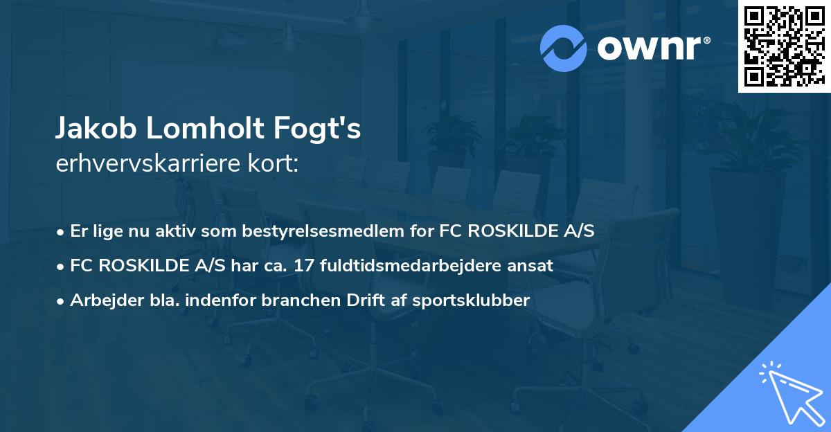 Jakob Lomholt Fogt's erhvervskarriere kort