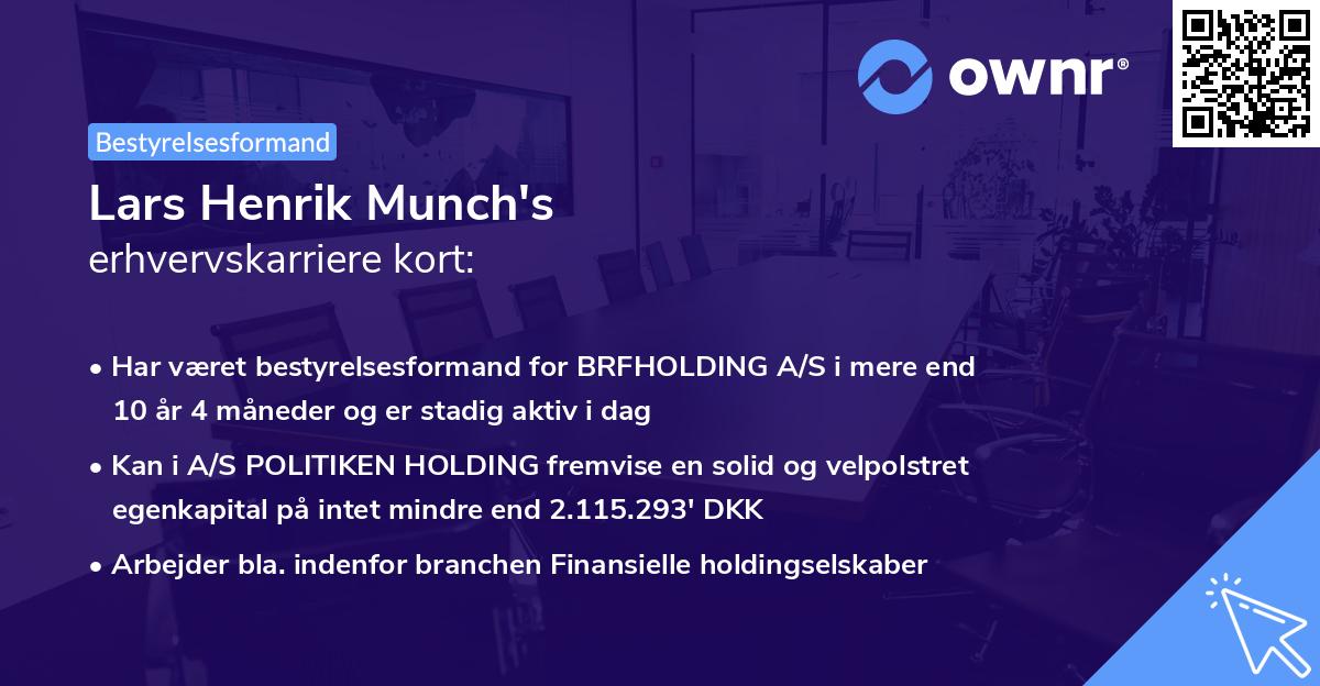 Lars Henrik Munch's erhvervskarriere kort