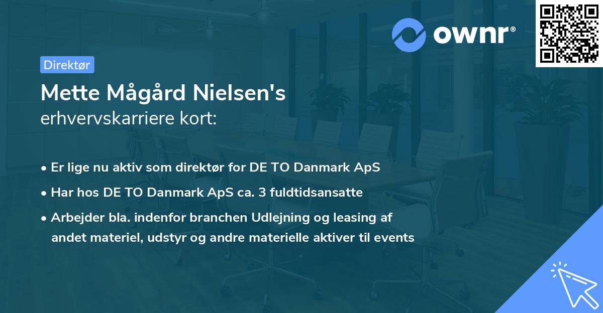 Mette Mågård Nielsen's erhvervskarriere kort