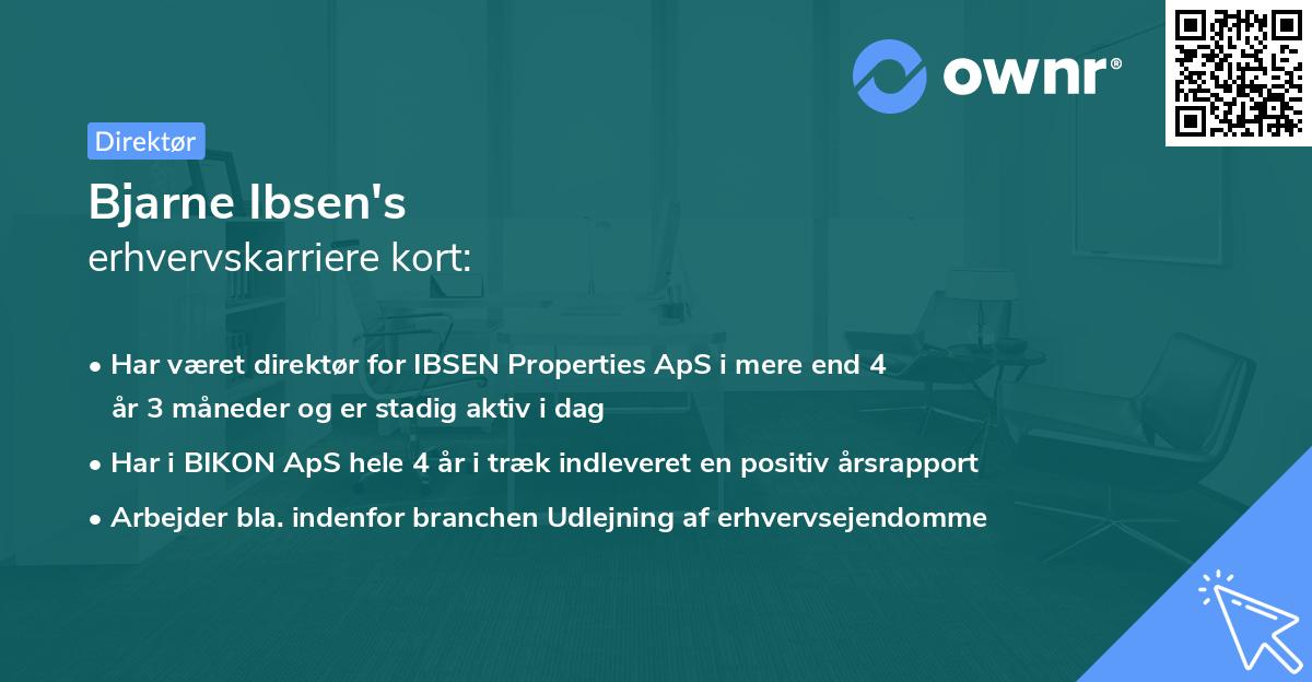Bjarne Ibsen's erhvervskarriere kort