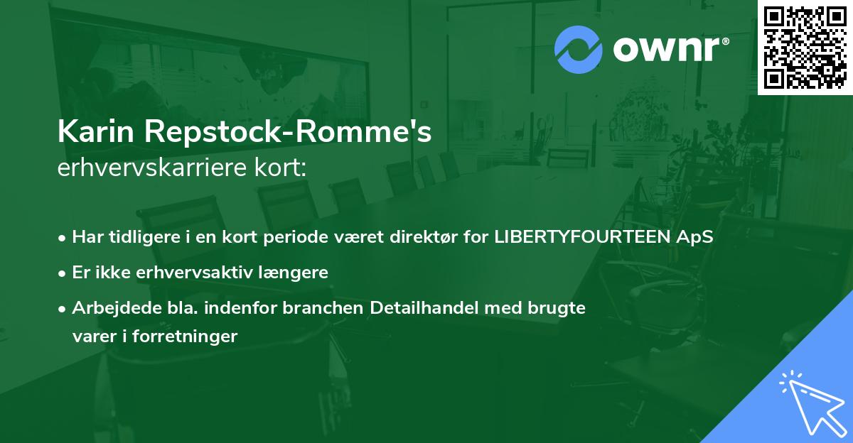 Karin Repstock-Romme's erhvervskarriere kort