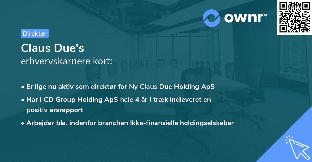 Claus Due's erhvervskarriere kort