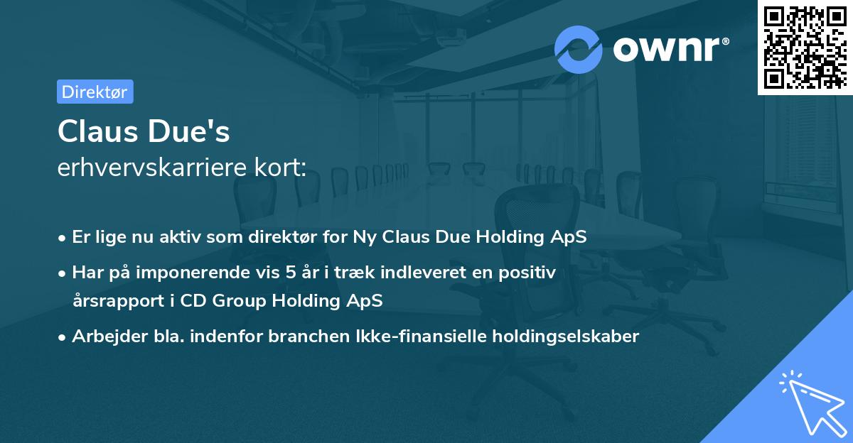 Claus Due's erhvervskarriere kort