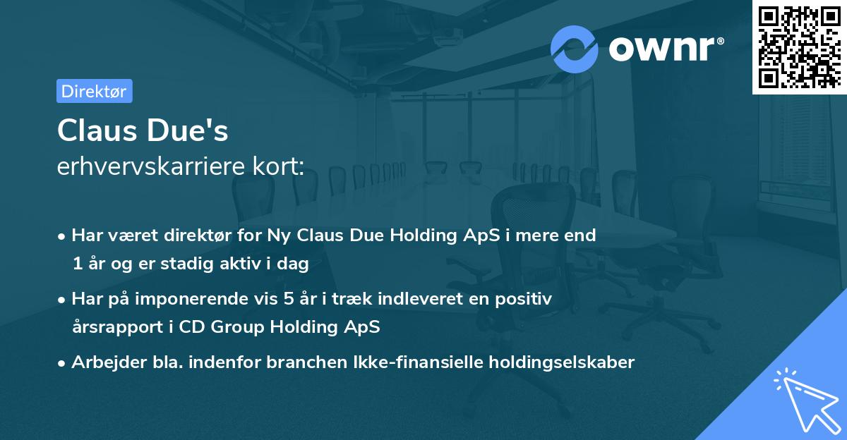 Claus Due's erhvervskarriere kort