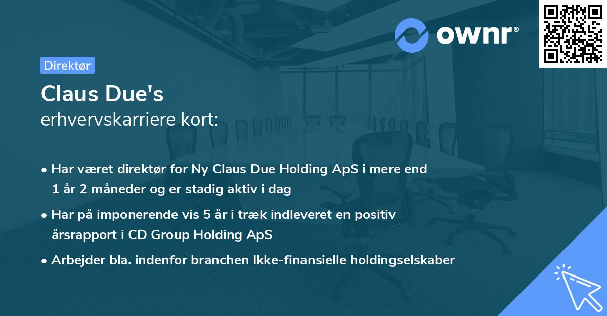 Claus Due's erhvervskarriere kort