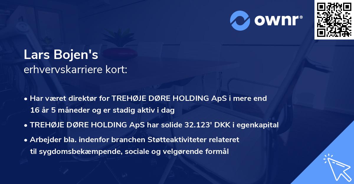 Lars Bojen's erhvervskarriere kort