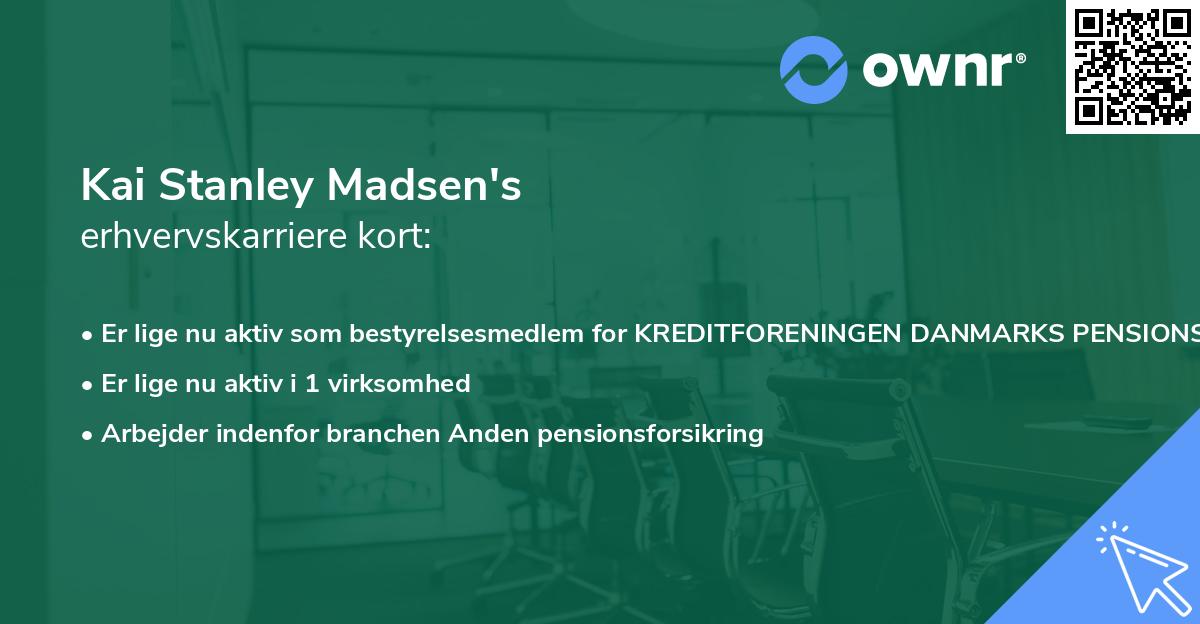 Kai Stanley Madsen's erhvervskarriere kort