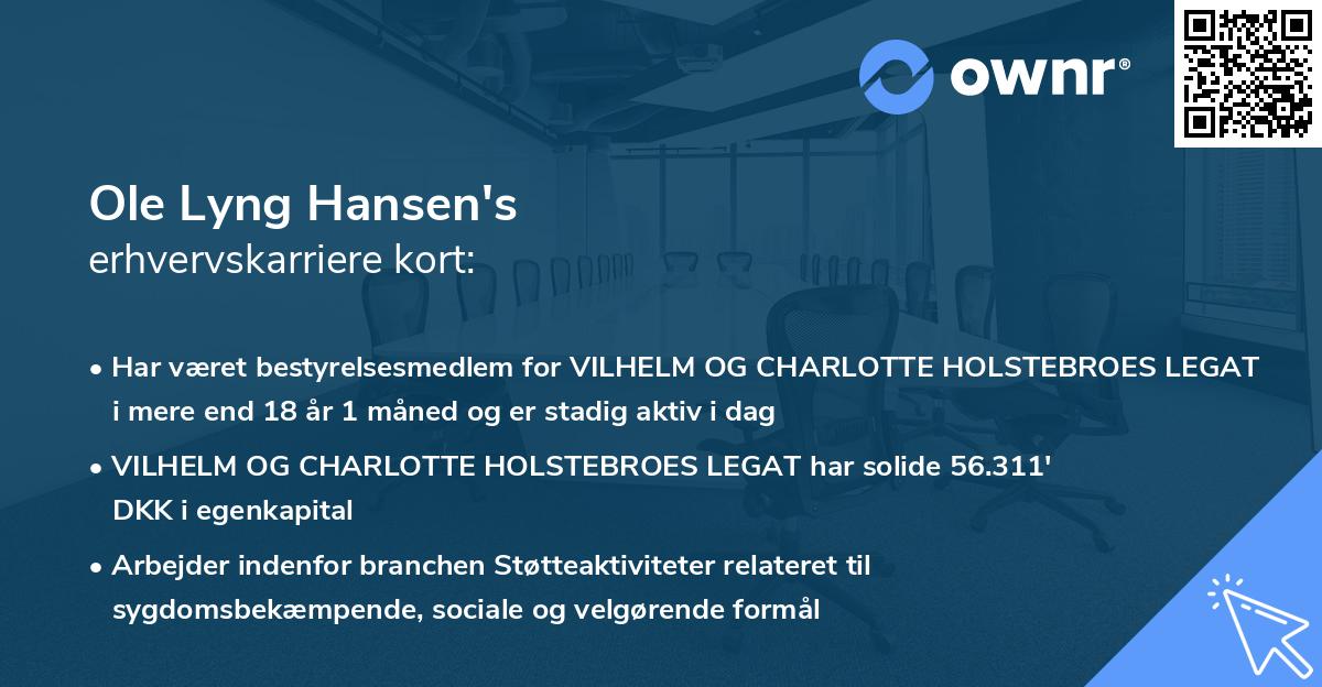 Ole Lyng Hansen's erhvervskarriere kort