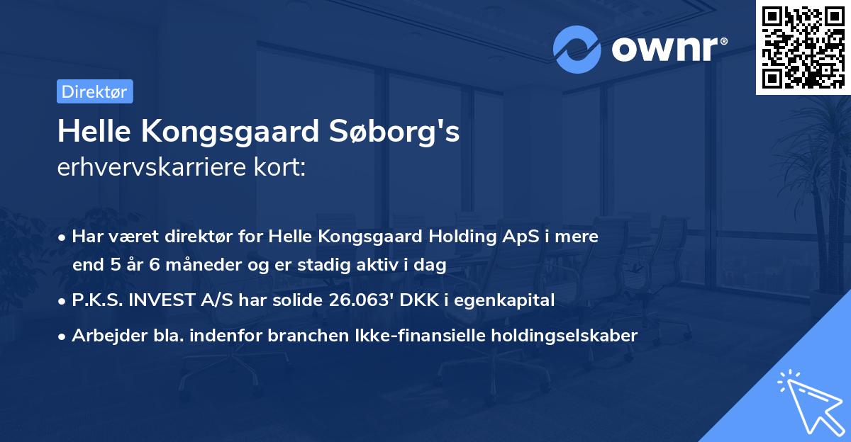 Helle Kongsgaard Søborg's erhvervskarriere kort
