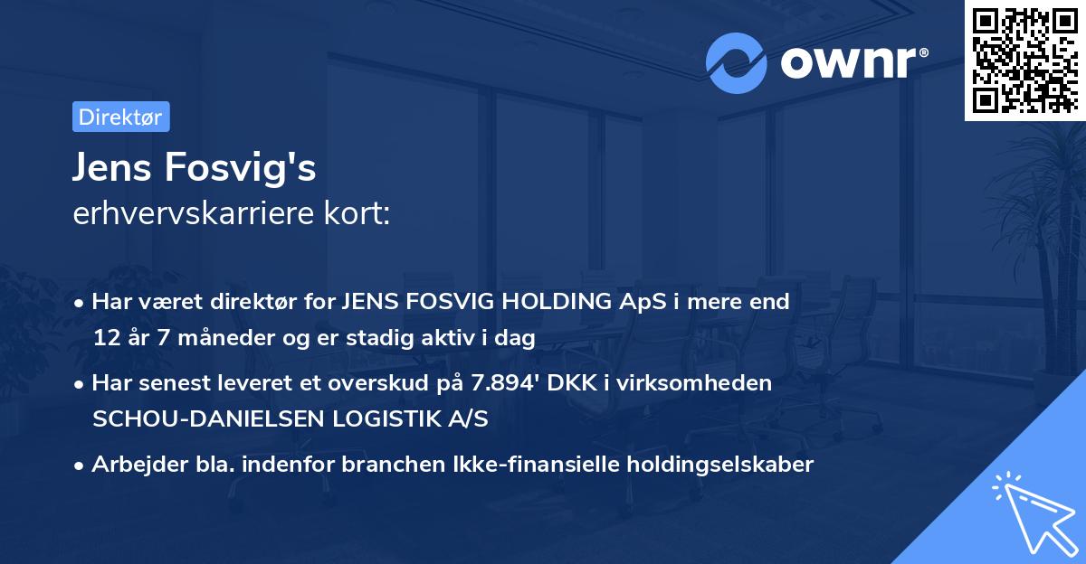 Jens Fosvig's erhvervskarriere kort