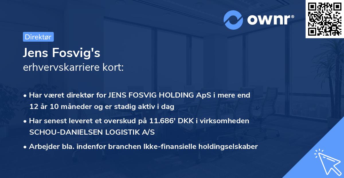 Jens Fosvig's erhvervskarriere kort