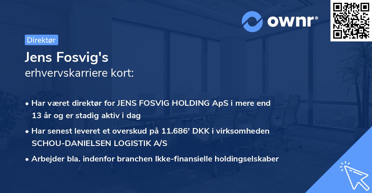 Jens Fosvig's erhvervskarriere kort