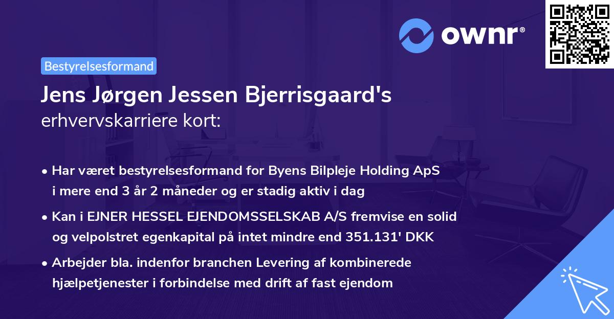 Jens Jørgen Jessen Bjerrisgaard's erhvervskarriere kort