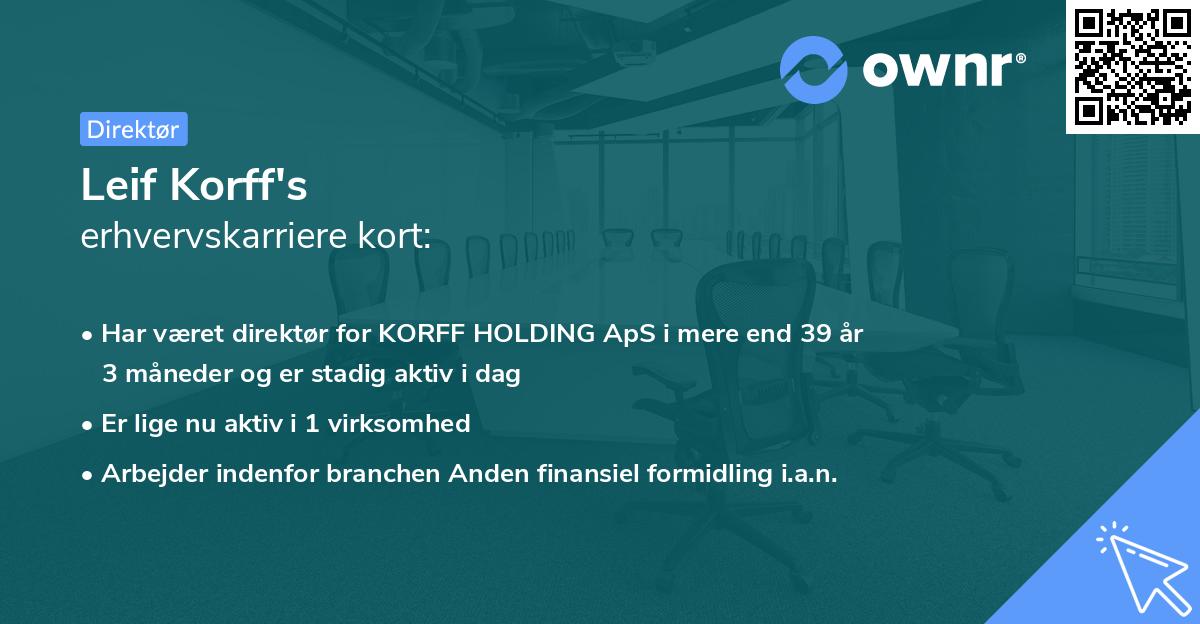 Leif Korff's erhvervskarriere kort