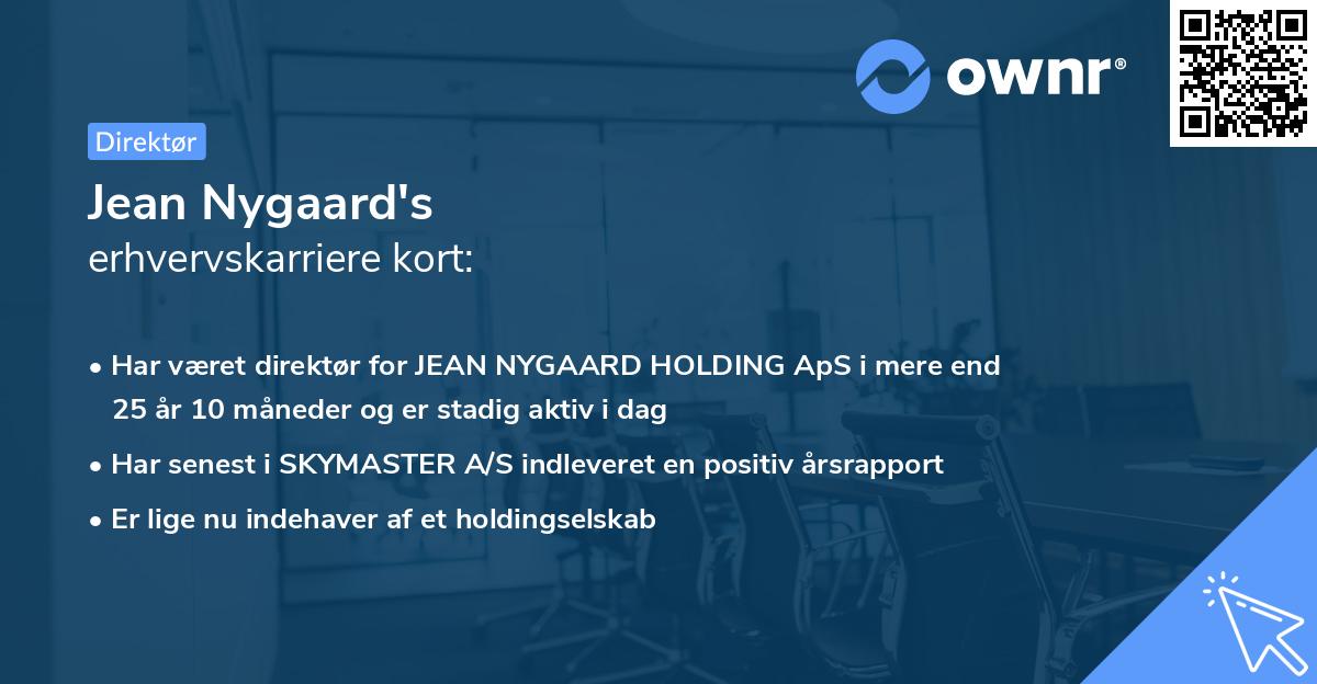 Jean Nygaard's erhvervskarriere kort