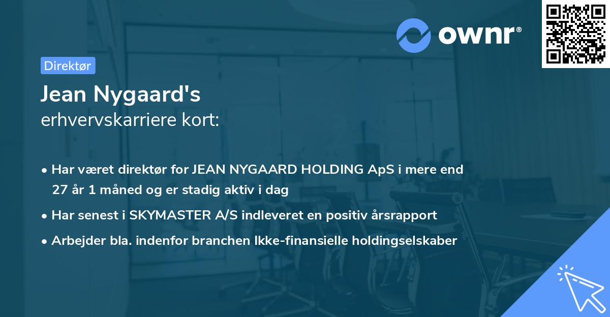 Jean Nygaard's erhvervskarriere kort