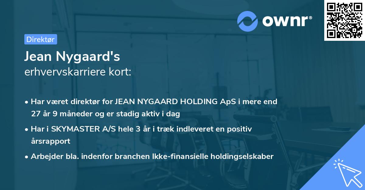 Jean Nygaard's erhvervskarriere kort