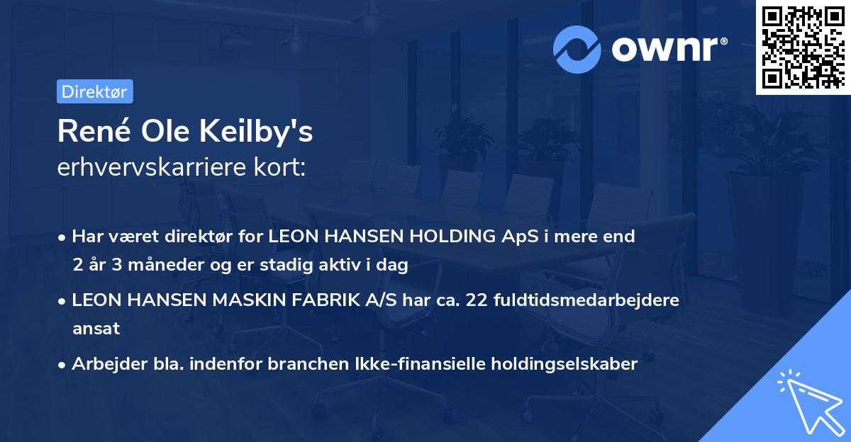 René Ole Keilby's erhvervskarriere kort