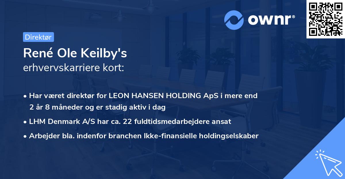 René Ole Keilby's erhvervskarriere kort