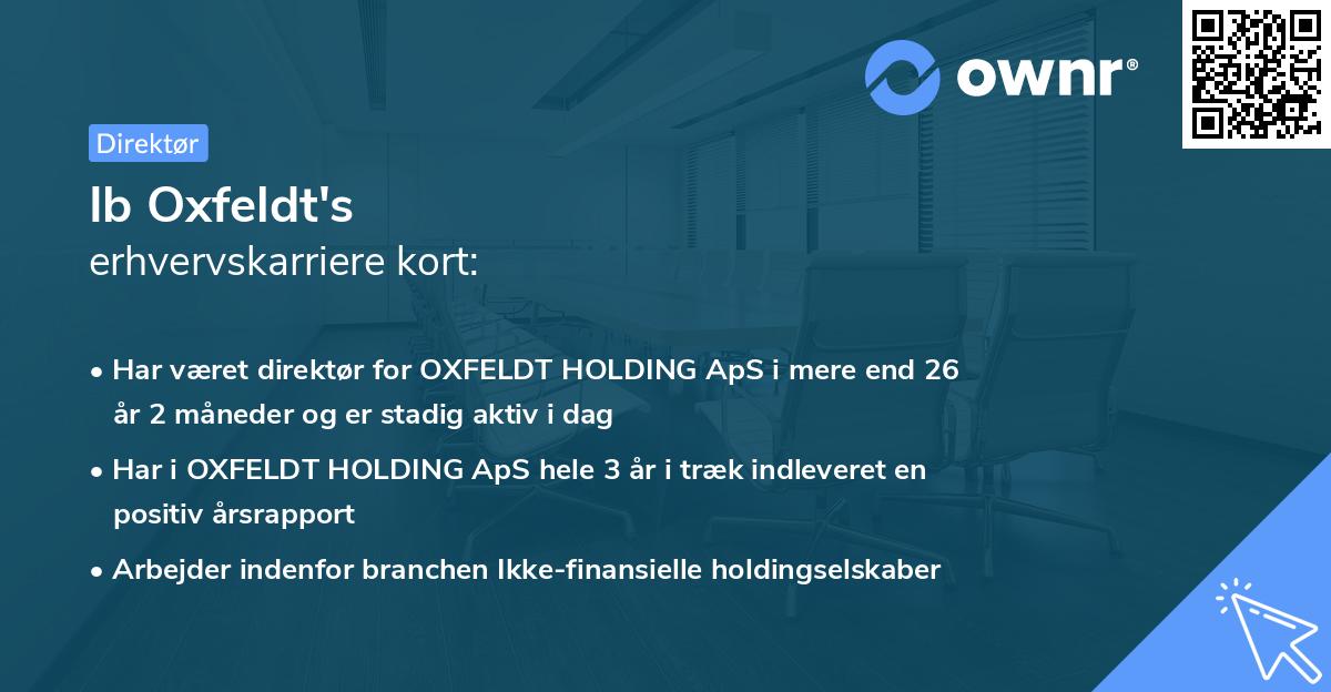 Ib Oxfeldt's erhvervskarriere kort