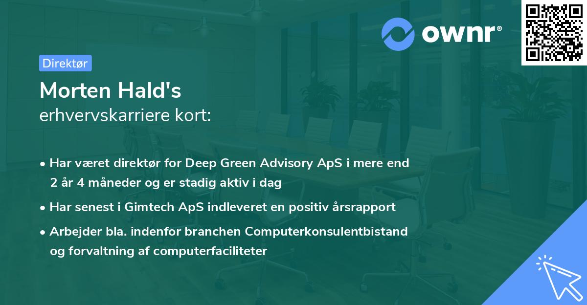 Morten Hald's erhvervskarriere kort