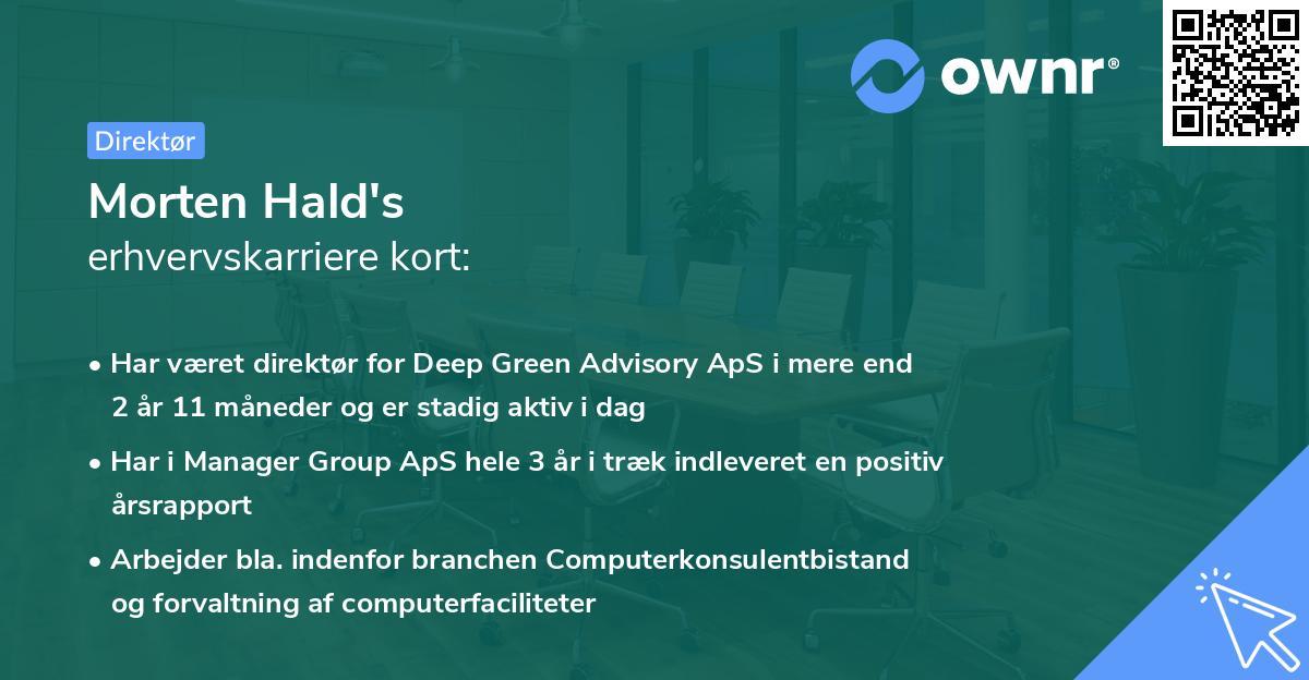 Morten Hald's erhvervskarriere kort